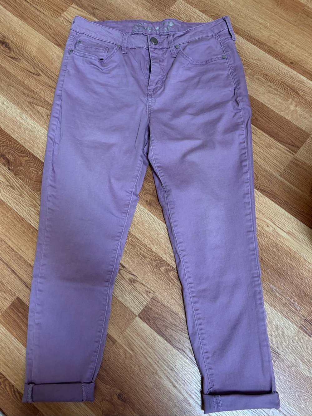 Seven7 Womens High Rise Ankle Skinny Jeans Purple Stretch Denim Size 12